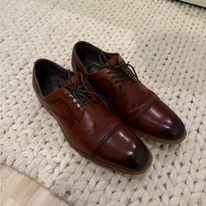 Stacy Adams Two-Tone Brown Leather Oxfords